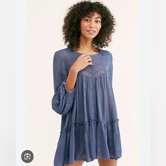 Free People Kiss Kiss Tunic size S blue - Picture 1 of 9